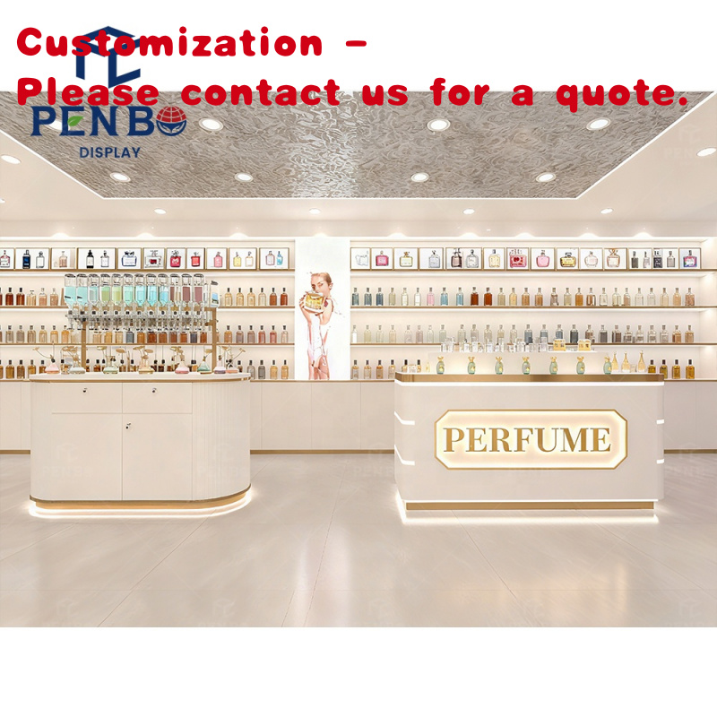 Perfume Fragrance Store - Luksusowa biała gablota ekspozycyjna na perfumy