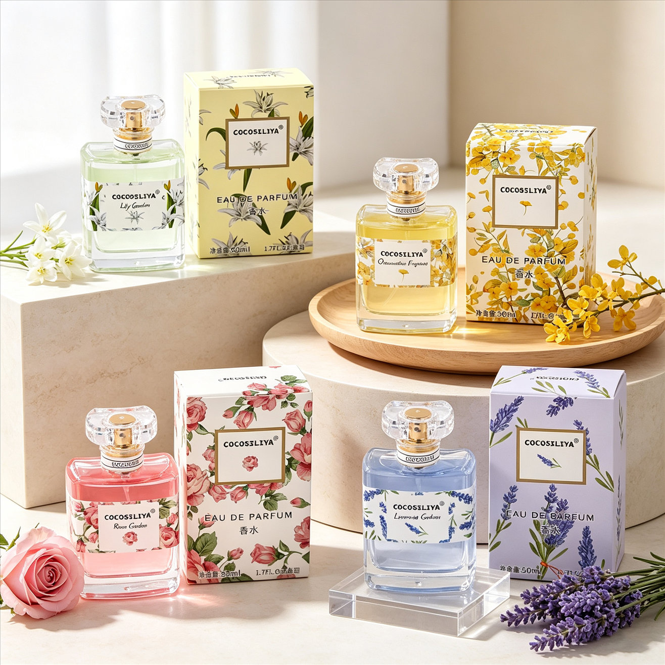 Perfume Floral Fragrance - Perfumy damskie COCOSILIYA, 1,7 oz x