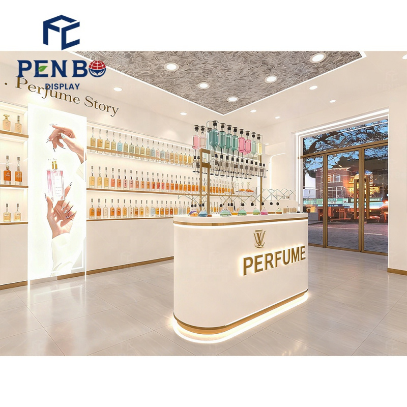 Luksusowa biała gablota ekspoz – Perfume Fragrance Store recenzja i cena